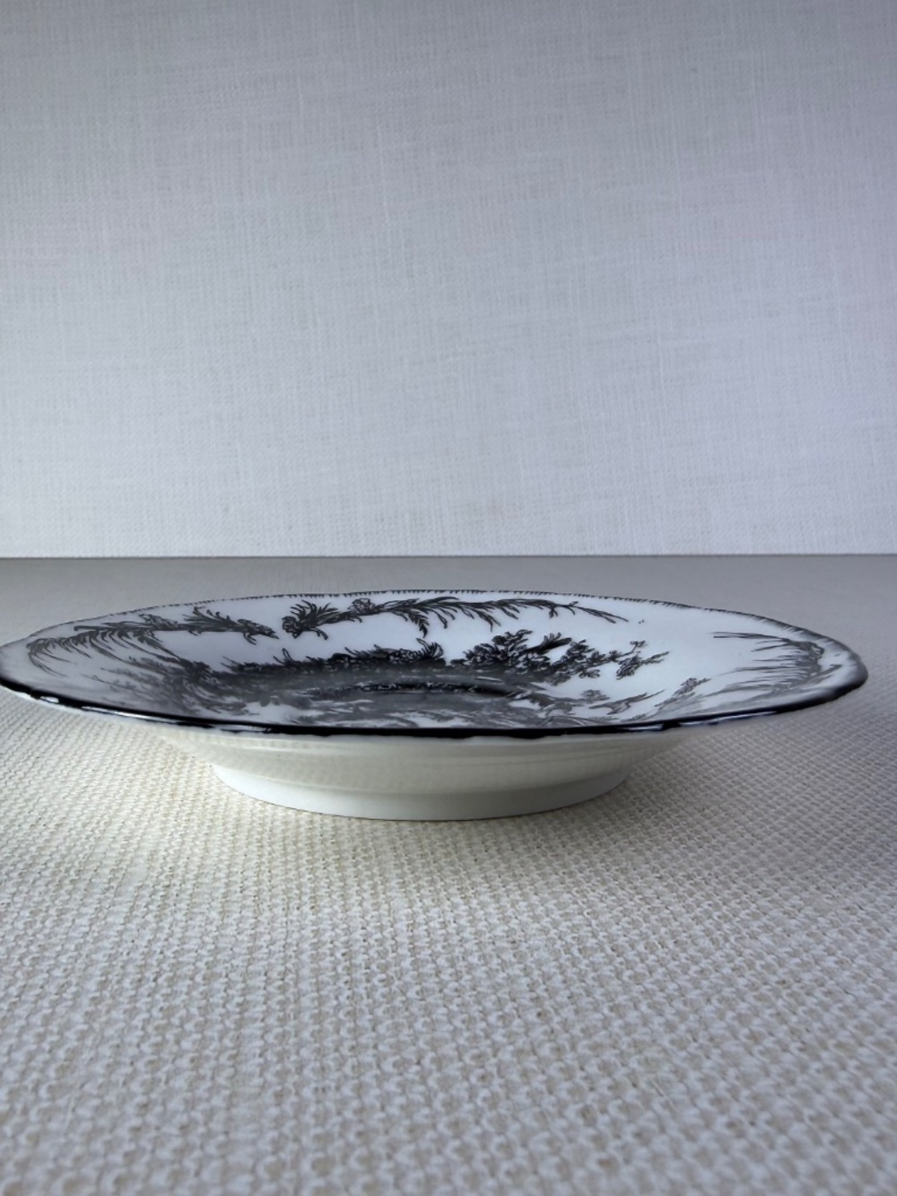 Aux Au Provence Rooster Toile Plate - Black White - French Country Saucer - Picture 5 of 8